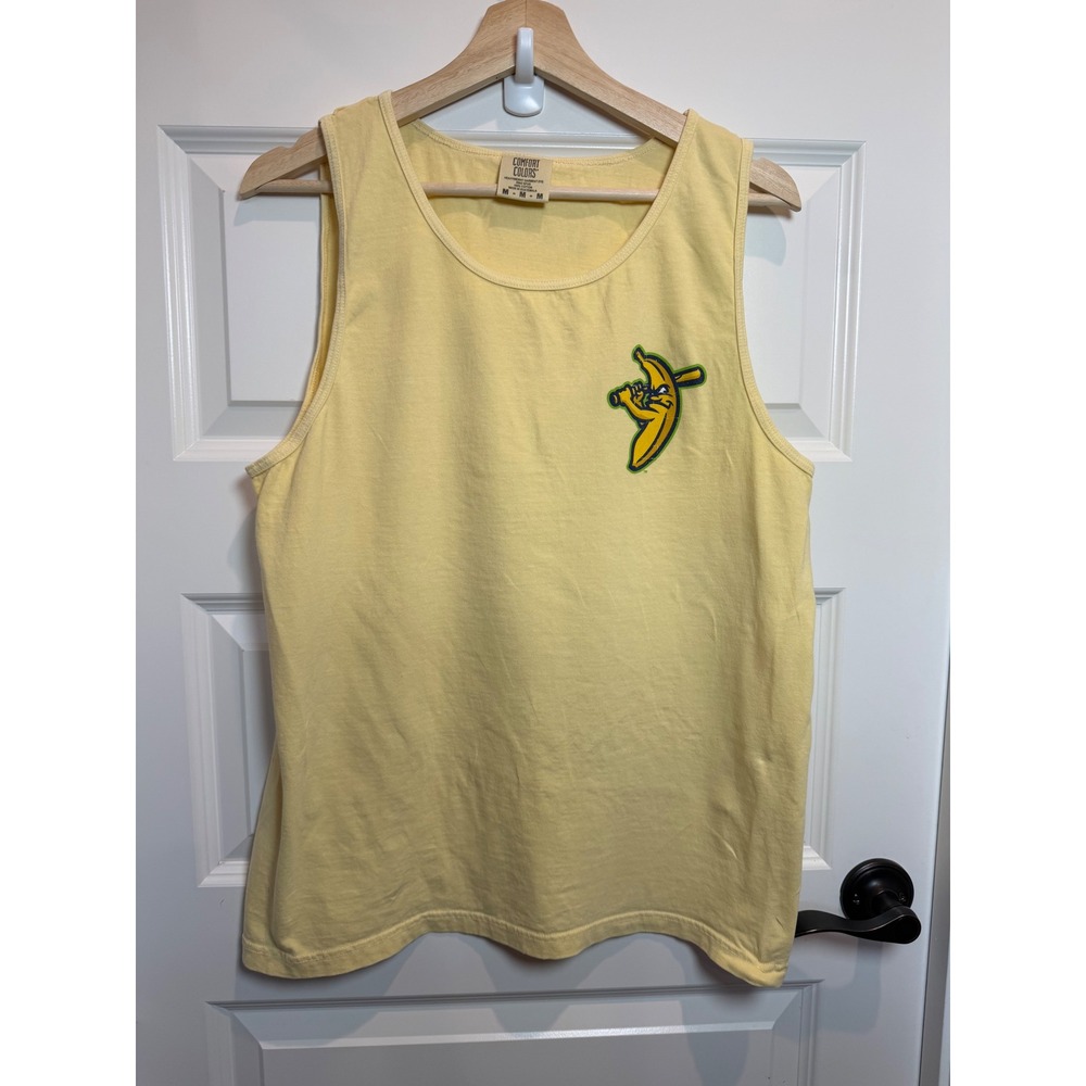 Comfort Colors Savannah Bananas Baseball Graphic Tank Top Yellow Mens Medium